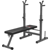 HOMCOM -Hantelbank-Stahl, Kunstleder-140L x 73B x 98-122H cm-Schwarz+Grau