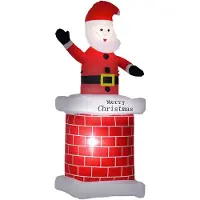 HOMCOM Opblaasbare Kerstman Polyester 80L x 70B x 210H cm Meerkleurig