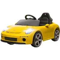 AIYAPLAY Kinder elektrische auto, 12V, met 2,4 GHz afstandsbediening, softstart, geel