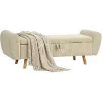 HOMCOM Storage Ottoman-Polyester-150L x 45B x 51H cm-Beige