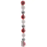 Ksd 5 stuks Kerstbal plastic bewerkt come home 60mm assortie