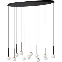 Lucide CALINA - Hanglamp - LED Dimb. - CCT - 12x7W 2200K/3300K - Met vervangbare LED-module - Zwart - Premium