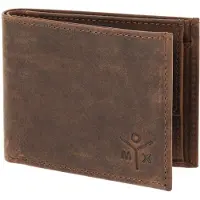 OXMOX Leren portemonnee Leather RFID Protect Pocketbörse Ox 2.0 Embossed Vintage Dark Brown donkerbruin