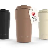LARS NYSØM Bevægelse Thermos Coffee Mug-to-go 500ml - BPA-vrij met Isolatie - Lekvrije Roestvrijstalen Thermosbeker (Mocha Brown)