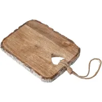 J-Line Snijplank met hart en schors - mangohout - naturel - small