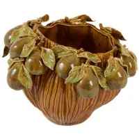 Light & Living Light&living Vaas deco 27x25x20 cm LOMI keramiek amber-bruin+olijf groen