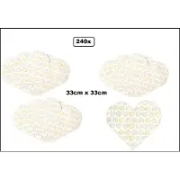 Wefiesta 240x Servetten hartvorm 33cm x 33cm - Watercolors Hearts - Servet diner eten knoeien restaurant BBQ thema feest verjaardag feest