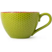 MIKASA - Mok - Green and Blue Geometric - Keramiek - Voor Thee en Koffie - 330ml