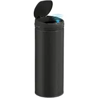 HOMCOM Sensor Prullenbak - Roestvrij Staal - 30,5x30,5x85cm - Zwart