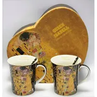 Queen Isabell Set van 2 Luxe Mokken met Gustav Klimt "De Kus" - 400ml