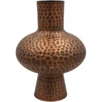 Sense , Metalen Vaas Brons – Gehamerde Decoratieve Vaas – Klein Vaas voor Vensterbank – Modern Landelijk Chic