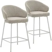 DS4U - Sofia barkruk 65 cm - Set van 2 - Champagne met beige poot - Stof