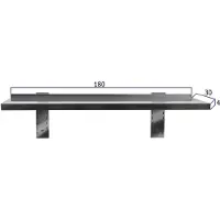 HCB - Professionele Wandschap van metaal - Wandschap - RVS / INOX - Muurplank - wandplank - Horeca - 30x180x4 cm (DxBxH) - 15 kg - 8686