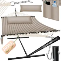 Kesser Hangmat HILL met standaard - 2 personen - 200 kg belastbaar - 360 x 120 x 115 cm - Taupe