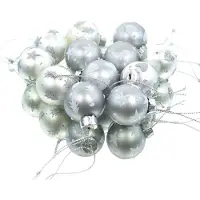 Boltze mini kerstballen symbolen zilvertinten Ø 3 cm set van 12