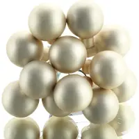 Kaemingk Mini Kerstballen Parel Beige Mat 2,5 cm Glas 12 Stuks
