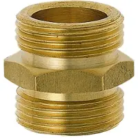 GEKA schroefnippel buitendraad 3/4 inch en 1 inch messing zeskant