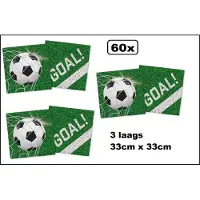 Wefiesta 60 stuks Servetten Voetbal 33cm x 33cm - 3 laags - Goal WK voetbal feest thema party