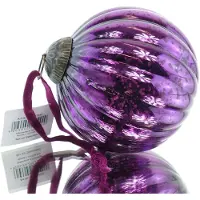 RIFFELMACHER & WEINBERGER Riffelmacher Kerstornament Kerstbal Paars Geribbeld 10 cm