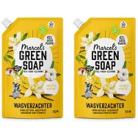 Marcel's Green Soap 2 x - Wasverzachter - Navulling - Katoen & Vanille - Zachte frisheid- 30 Wasbeurten - 750 ml - Voordeelverpakking - 2 stuks