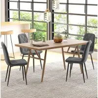 HAUSS SPOLE Eetkamerstoel Set Van 4 Moderne Fluwelen Eetkamerstoelen Met Metalen Onderstel Voor Eetkamer Woonkamer En Ontvangstruimte Grijs