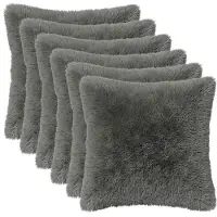 vidaXL Kussensloop 6 st HEERLEN Lichtgrijs 40 x 40 cm PV Fleece