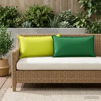 vidaXL Kussensloop 2 st HOUTEN Heldere Groen. 40 x 80 cm Polyester