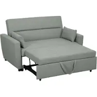 HOMCOM slaapbank, 2-persoons sofa met slaapfunctie, verstelbare rugleuning