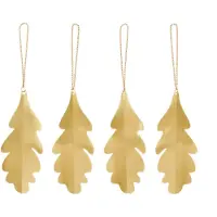 Ferm Living Kerstornament Oak Leaf Brass (Set van 4)