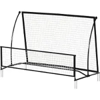 SPORTNOW Voetbal Rebound-net-Metaal, Glasvezel-200L x 94B x 122H cm-Zwart