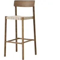 &tradition Betty TK15 Bar Chair barkruk 75 cm Gerookte eik-natuurkleurig linnen