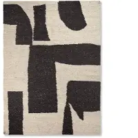 Ferm Living Piece wollen vloerkleed Off-white-Koffie, 200x300 cm