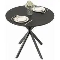 HOMCOM Eettafel, keukentafel voor 2 personen in industriële stijl, zwart