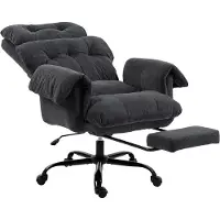 HOMCOM Office Chair-Polyester-80L x 77B x 108-116H cm-Dunkelgrau