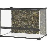 PawHut Reptielenbox-Gehard glas, staal-50L x 30B x 35H cm-Zwart