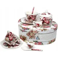Queen Isabell Merkloos Elegant porseleinen koffie- of theeservies voor twee personen