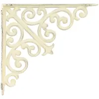 vidaXL Wandplankbeugels 12 st Antiek wit 24 x 24 x 3,5 cm Staal