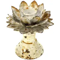 Meander Kandelaar Artisjok creme kleur, metaal 9,5x9,5x10cm