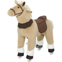 AIYAPLAY Kids Rocking Horse-PP-katoen, Polyester-72L x 32B x 80H cm-Bruin