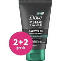 Dove 2+2 gratis: Men+ Care Advanced Face Wash Oil Control 100 ml
