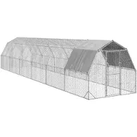 vidaXL Kippenren met dak 2,5x12x2,25 m gegalvaniseerd staal