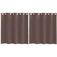 vidaXL Gordijnen voile met doorvoertules 2 st 140x140 cm bruin