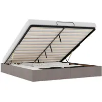 vidaXL Bedframe zonder matras 180x200 cm stof taupe