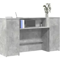 vidaXL Receptiebalie 180x50x103,5 cm bewerkt hout betongrijs