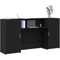 vidaXL Ontvangstbalie, zwart, eikenlook, 200x50x103,5 cm, houtvezel
