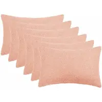 vidaXL Kussensloop 6 st HEERLEN Roze 50 x 75 cm Bouclé