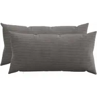 vidaXL Kussensloop 2 st HEERLEN Donkergrijs 40 x 70 cm corduroy