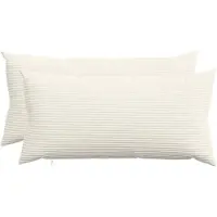 vidaXL Kussensloop 2 st HEERLEN Crèmekleurig 40 x 80 cm corduroy
