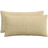 vidaXL Kussensloop 2 st ALMELO Grijs Groen 40 x 80 cm corduroy
