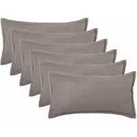 vidaXL Kussensloop 6 st HOUTEN Lichtgrijs 40 x 80 cm Bouclé